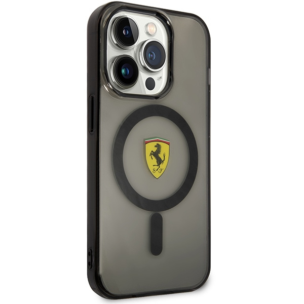 Case Ferrari FEHMP14XURKK iPhone 14 Pro Max 6.7" black/black hardcase Translucent MagSafe Case