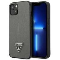 Hülle GUESS Apple iPhone 13 Mini Saffiano Triangle Logo Silber Hartcase
