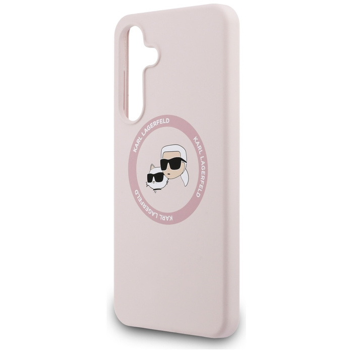 Etui Karl Lagerfeld Silicone             Karl&Choupette Heads MagSafe do Samsung Galaxy S25 FE różowy