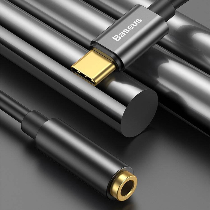 Baseus L54 Kopfhöreradapter USB-C auf 3,5 mm Audiobuchse DAC 24 Bit 48 KHz schwarz (CATL54-01)