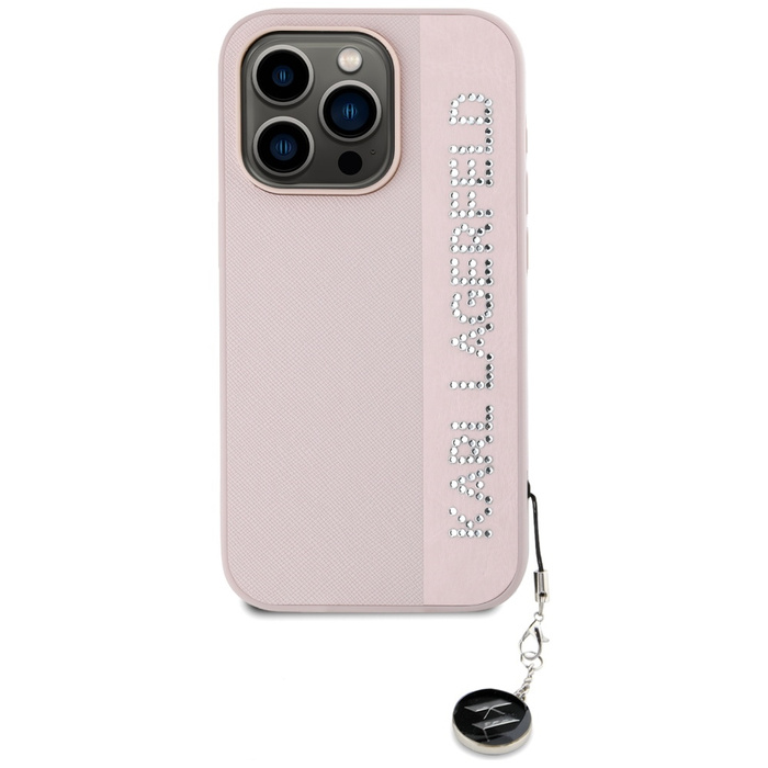Karl Lagerfeld KLHCP15XPSAKDGCP iPhone 15 Pro Max 6.7" różowy/pink hardcase Saffiano Rhinestones & Charm