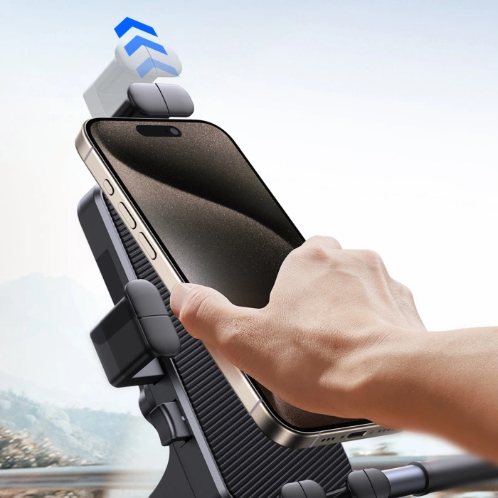 Joyroom JR-OK7 smartphone holder for motorcycle, bicycle, scooter handlebar - black