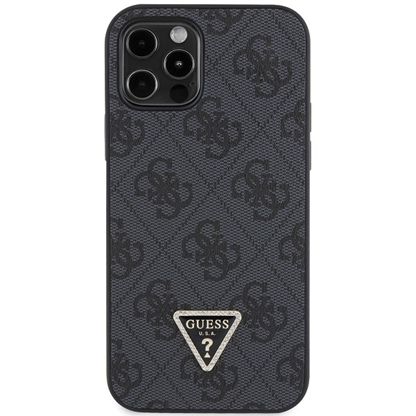 Guess GUHCP12MP4TDSCPK iPhone 12 / 12 Pro 6.1" schwarz/schwarz hartcase Crossbody 4G Metall Logo