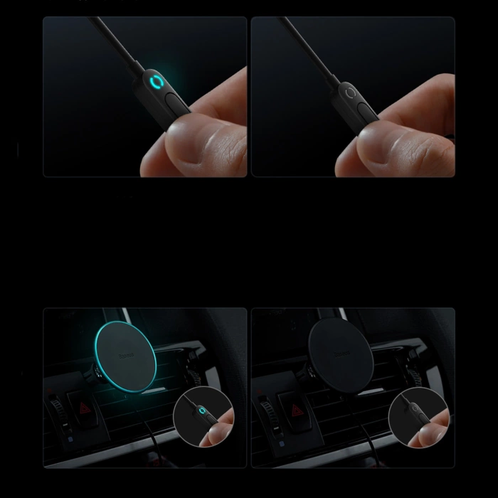 Cargador de coche inductivo MagSafe 15W USB C 25W Baseus CW01 - negro