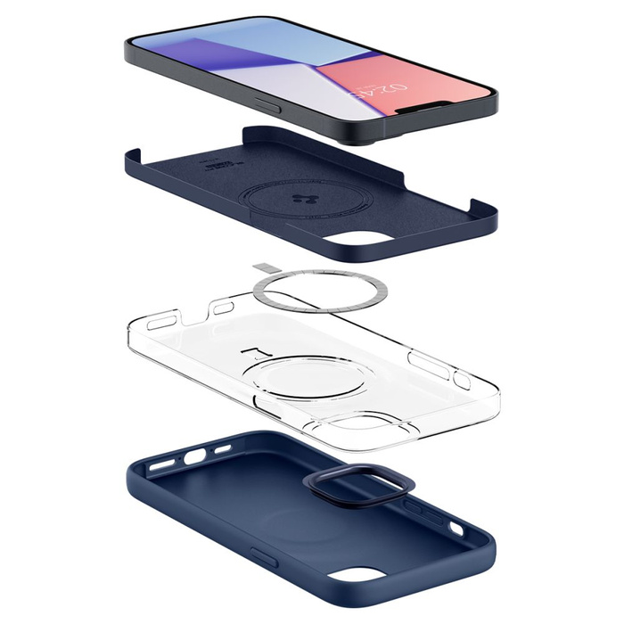 Coque Spigen IPhone 14 PLUS SILICONE FIT Mag MagSafe BLEU MARINE