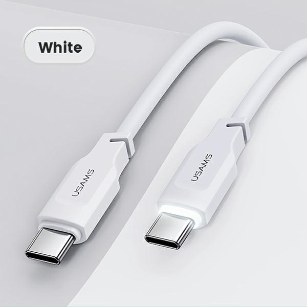 USAMS Kabel USB-C na USB-C PD Rychlé nabíjení 1,2 m 100W Lithe Series bílá/bílá SJ567USB02 (US-SJ567)