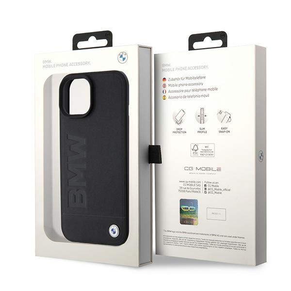 Case BMW BMHMP15SSLLBK iPhone 15 6.1" black/black MagSafe hardcase Signature Logo Imprint Case