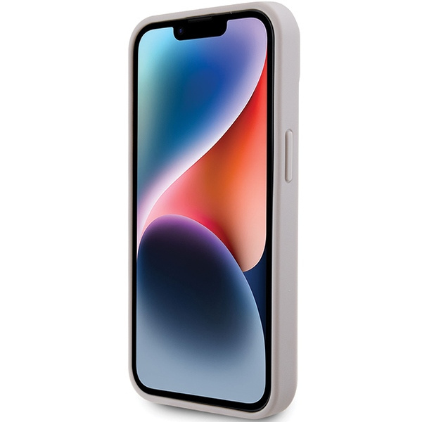 Guess GUHCP15SP4TDPP iPhone 15 6.1" rosa/rosa hartcase Leder 4G Triangle Strass