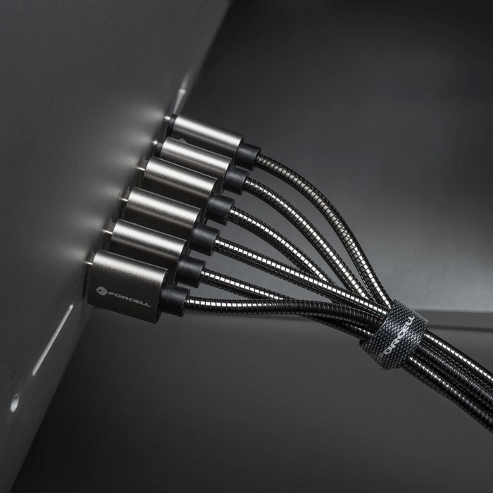 Kabel USB A do USB C Forcell F-Energy QC4.0 3A 66W Metal 1 m C234 srebrny