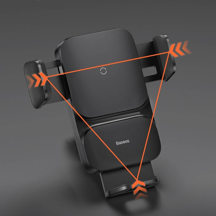 Support de téléphone de voiture pour chargeur à induction Baseus Wisdom sur le tableau de bord (ventouse) noir
