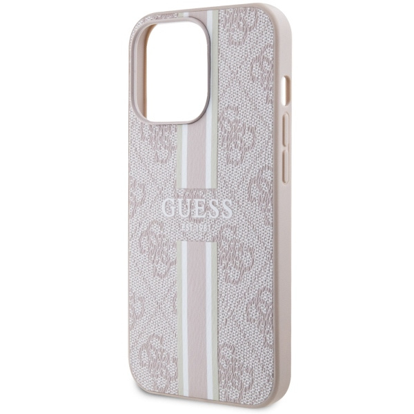 Case Guess GUHMP13LP4RPSP iPhone 13 Pro / 13 6.1" pink/pink hardcase 4G Printed Stripes MagSafe Case