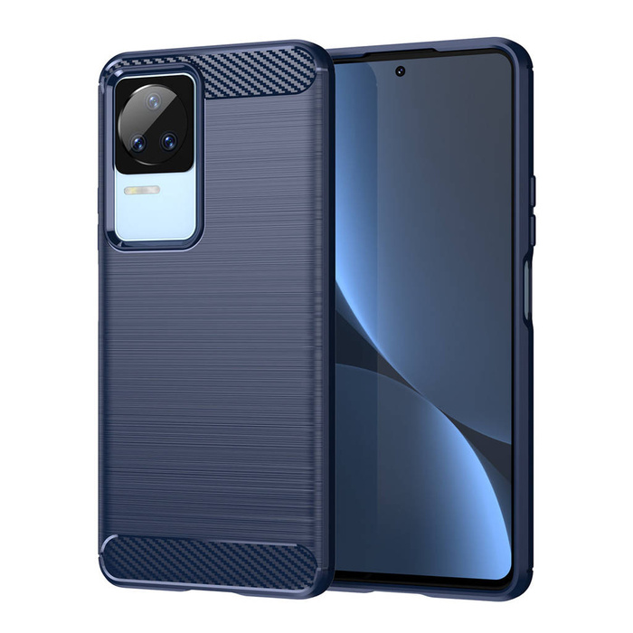 Carbon Case obal Xiaomi Poco F4 5G flexible silikonový carbonový cover blue