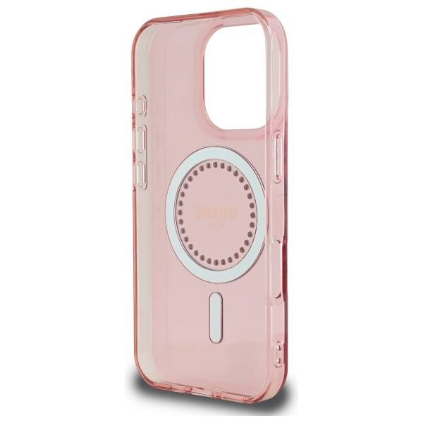 Etui Guess iPhone 16 Pro Max 6.9" różowy/pink hardcase IML Rhinestones MagSafe