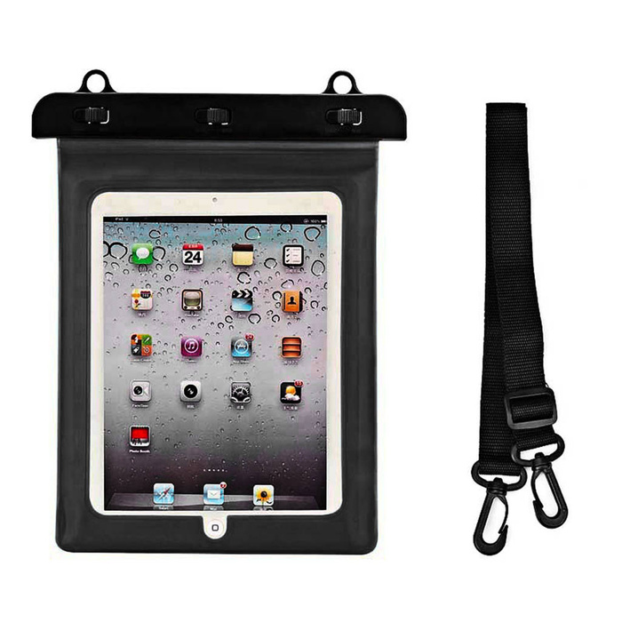 Custodia impermeabile per tablet in PVC - nera