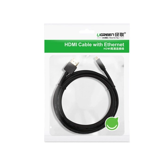 Ugreen Kabel HDMI - Micro HDMI Kabel 19 Pin 2.0V 4K 60Hz 30AWG 1.5m schwarz (30102)