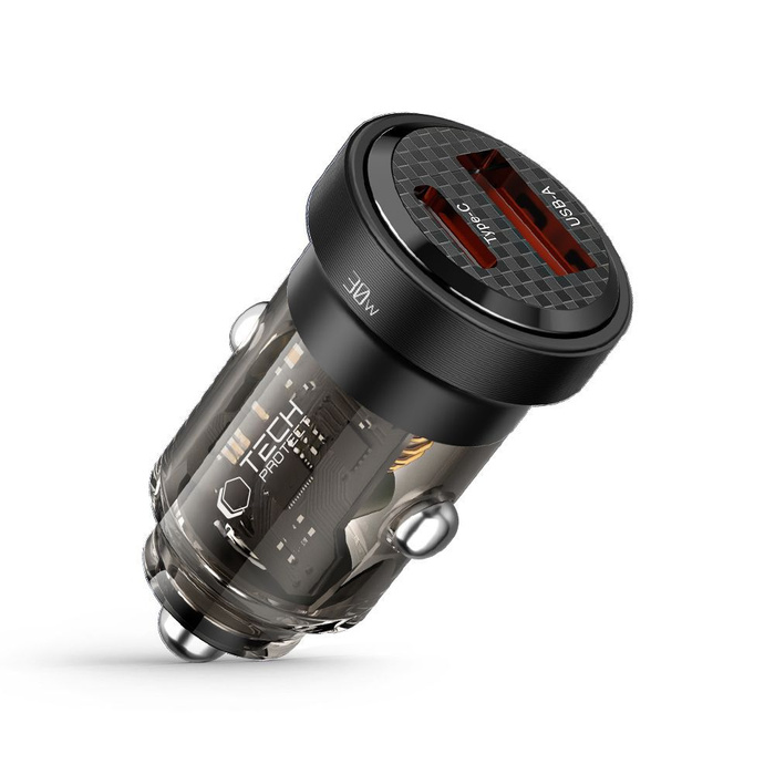 TECH-PROTECT CC30W 2-PORTOVÁ NABÍJEČKA DO AUTA PD30W/QC3.0 ČERNÁ