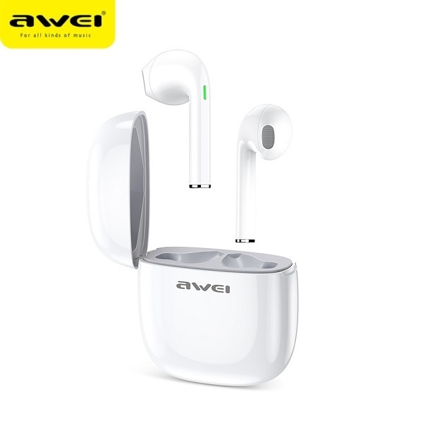 Slúchadlá AWEI Bluetooth 5.0 T28 TWS Dokovacia stanica biela