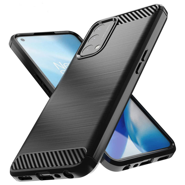 Carbon Case flexible hülle Abdeckung OnePlus Nord N200 5G schwarz