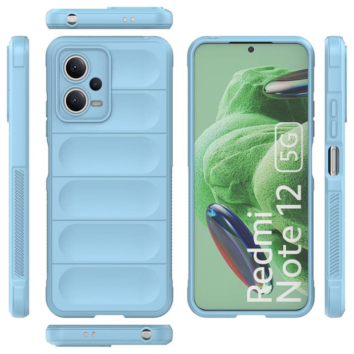 Housse Etui Magic Shield pour Xiaomi Redmi Note 12 5G / Poco X5 5G Housse Armure Flexible Bleu Clair