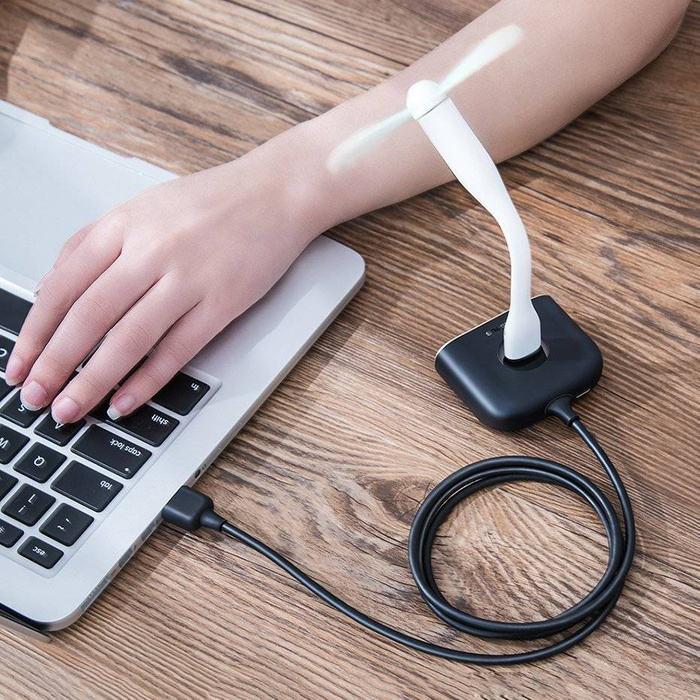 Baseus Square rund 4 in 1 USB HUB Adapter (USB3.0 ZU USB3.0 * 1 + USB2.0 * 3) 1m Schwarz (CAHUB-AY01)