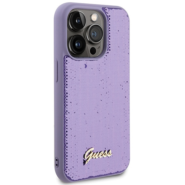 Etui Guess GUHCP15XPSFDGSU iPhone 15 Pro Max 6.7" fioletowy/purple hardcase Sequin Script Metal Case