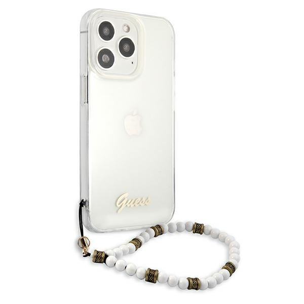 Telefontok GUESS Apple iPhone 13 13 Pro White Pearl Clear Hardcase