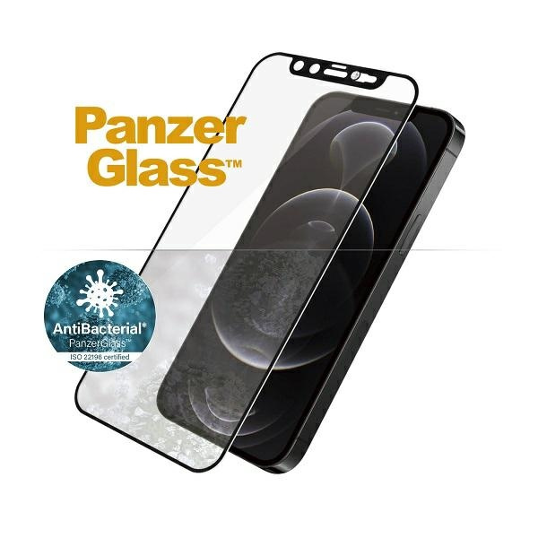 PanzerGlass E2E Microfracture iPhone 12 /12 Pro 6.1" CamSlider Swarovsky Case Friendly AntiBacterial schwarz/schwarz