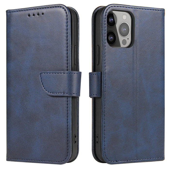 Peněženka se stojánkem pro iPhone 15 Pro Magnet Case – modrá