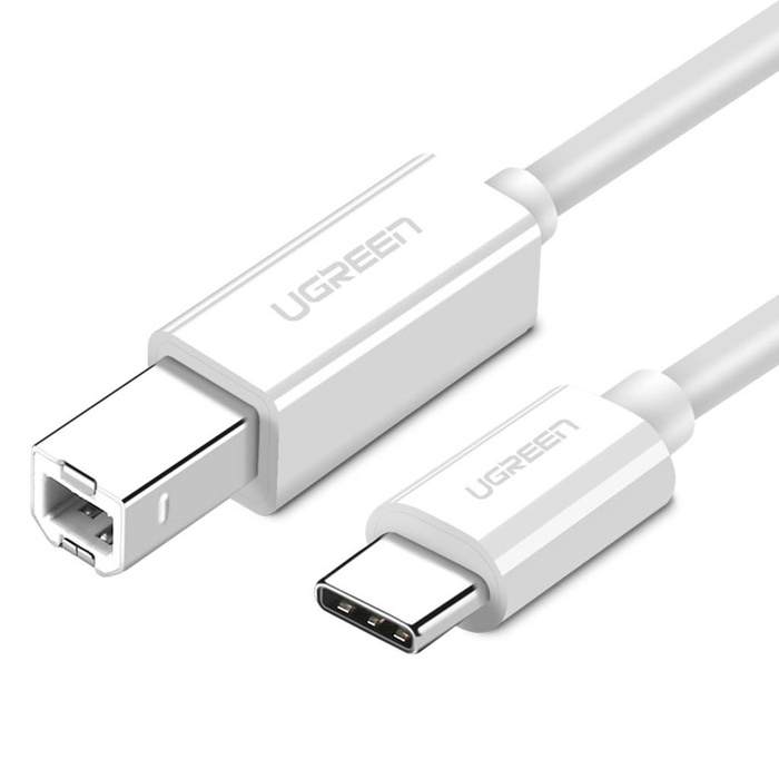 Ugreen kabel tiskárny USB-C - USB-B 480 Mb/s 1m bílý (US241)