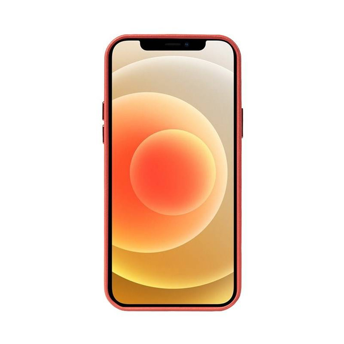 ETUI Crong Essential Cover Magnetic - Case with leather iPhone 12 / iPhone 12 Pro MagSafe (red) CASE