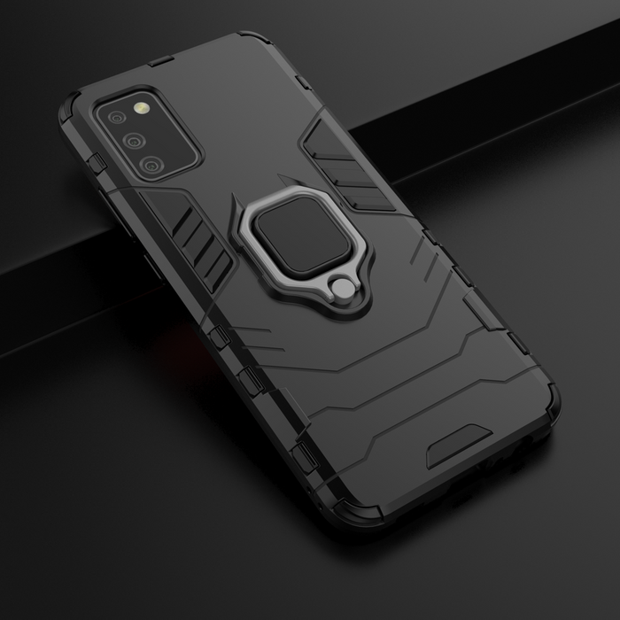 Kroužek Armor obrněný hybridní pouzdro kryt + magnetic držák Samsung Galaxy A03s (166.5) černý
