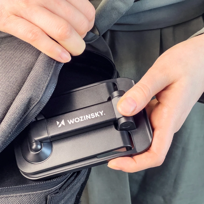 Wozinsky Klappbarer Tischständer für Telefon und Tablet Schwarz (WFDPS-B1)