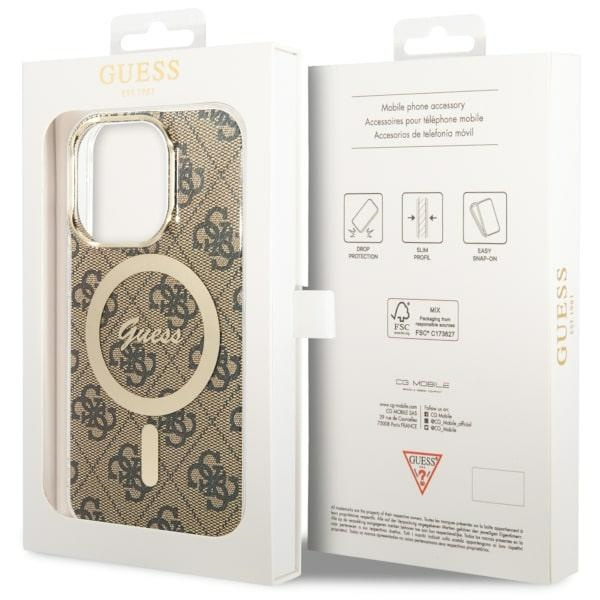 Funda Guess GUHMP14LH4STW iPhone 14 Pro 6.1" marrón/marrón durocase 4G MagSafe Case