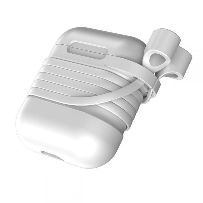 Cover BASEUS Apple Custodia e cinturino per Airpods bianco