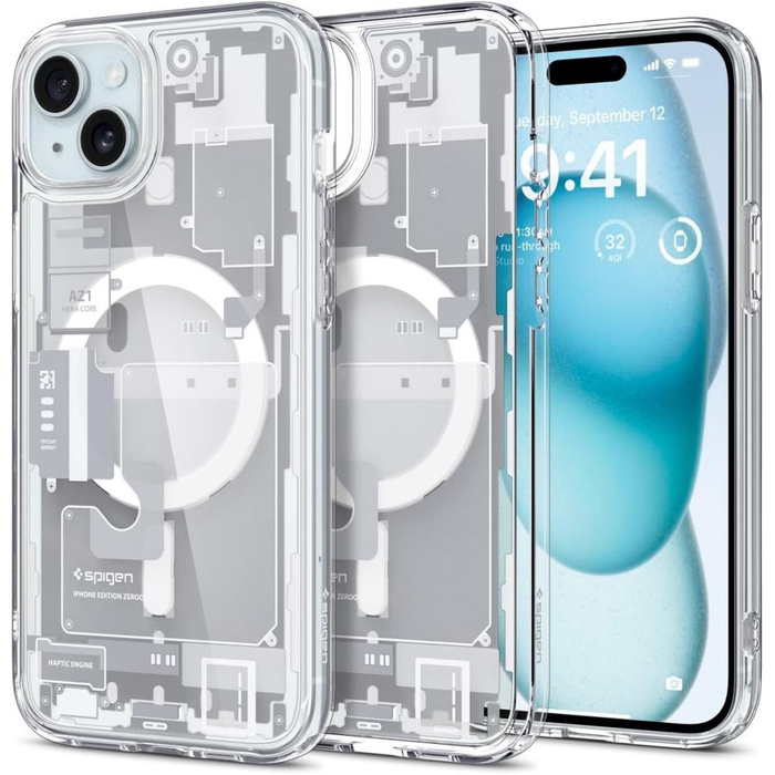 Obal Spigen Ultra Hybrid Mag MagSafe iPhone 15 Zero One White Case