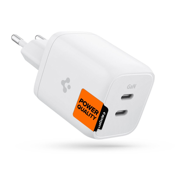 Spigen PE2106EU POWERARC CARGADOR DE RED DE 2 PUERTOS PD65W BLANCO