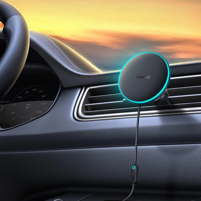 Chargeur de voiture à induction MagSafe 15W USB C 25W Baseus CW01 - noir