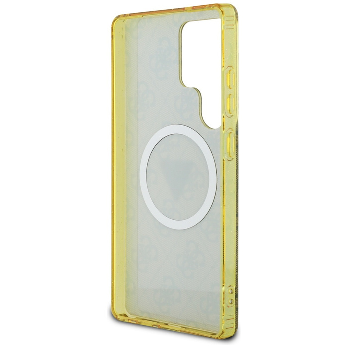 Etui Guess 4G Glitter Triangle Buttons    MagSafe do Samsung Galaxy S25 Ultra brązowy