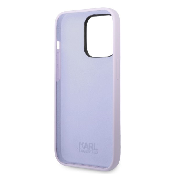 Pouzdro Karl Lagerfeld iPhone 14 Pro Max 6,7" hardcase purple/purple Silicone Ikonik