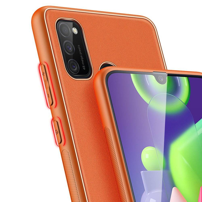 Elegantní kryt Dux Ducis Yolo z ekologické kůže pro Samsung Galaxy M30s oranžový
