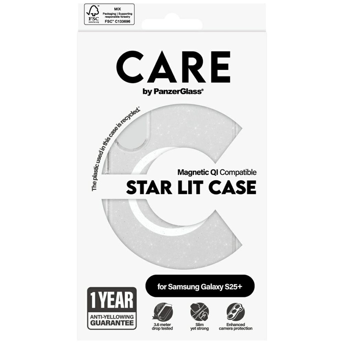 Etui CARE by PanzerGlass Flagship Urban   Combat StarLight White QI do Samsung Galaxy S25+ przezroczysty
