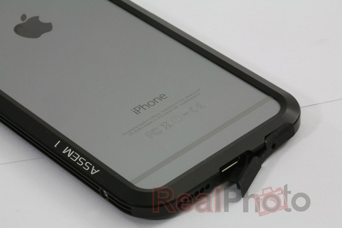 Pouzdro LJY Assem 1 iPhone 6 6S Hliníkový rám nárazníku černý