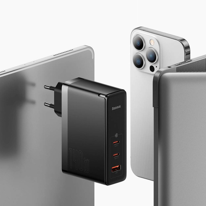 Baseus GaN5 Pro Schnellladegerät 2xUSB-C + USB 140W EU weiß (CCGP100202)