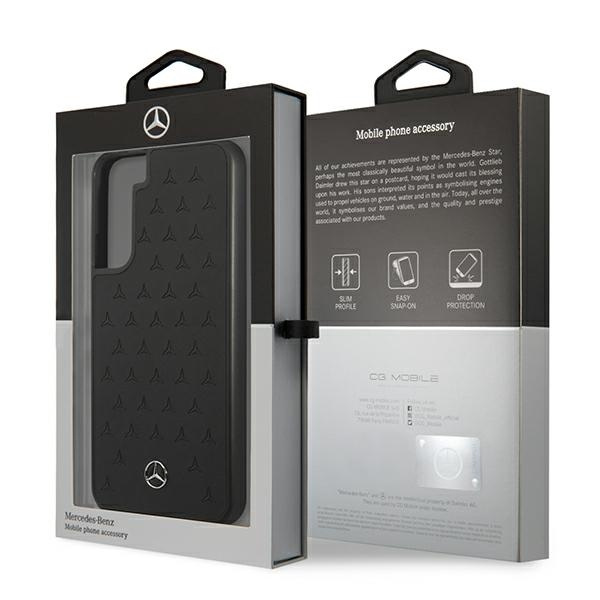 Case MERCEDES Samsung Galaxy S22 Plus Leather Stars Pattern Black Hardcase