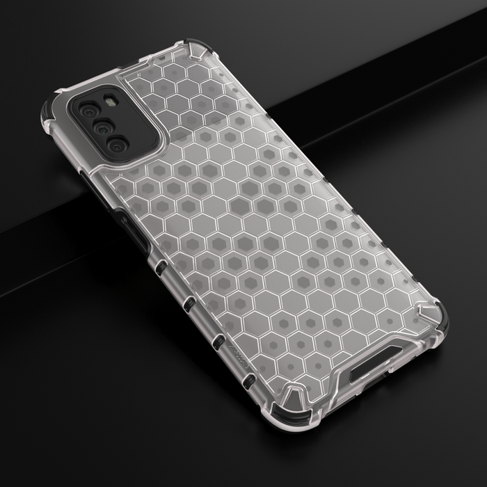 Honeycomb Handyhülle Schutzhülle mit TPU Rahmen für Xiaomi Poco M3 transparent