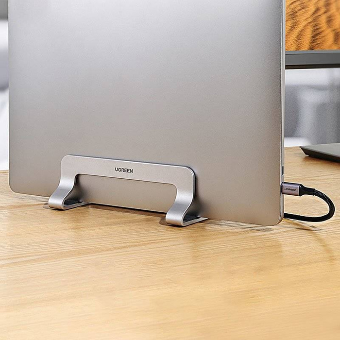 Ugreen Aluminium Vertical Stand Hold Holder Stand for MacBook Laptop Tablet Silver (20471 LP258)