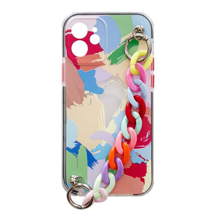 Barevný řetízek Case gelový elastický pouzdro s řetízkem přívěsek řetízek pro iPhone 13 Pro Max vícebarevný (4)