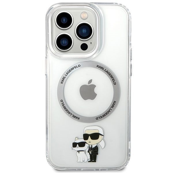 Hülle Karl Lagerfeld KLHMP13LHNKCIT iPhone 13 Pro 6.1" hardcase transparent Iconic Karl&amp;Choupette MagSafe Case