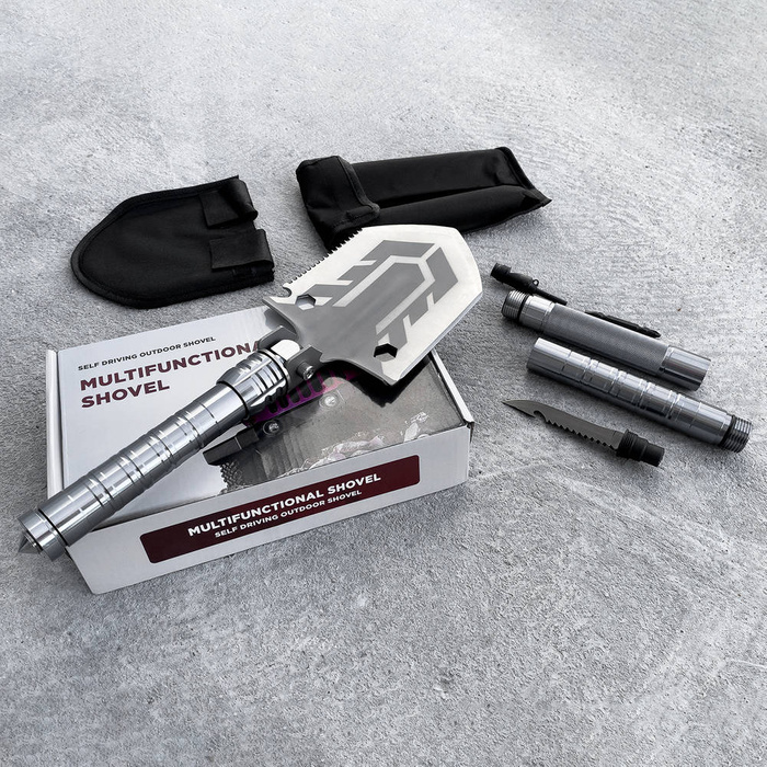 Multifunctional folding shovel 16in1 survival knife screwdriver glass breaker