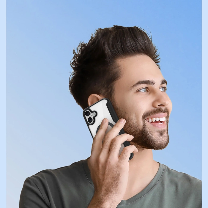 Dux Ducis Skin X Pro iPhone 16 Hülle mit MagSafe, Flip und Stand – Schwarz